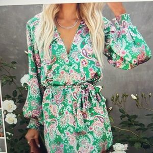 VICI Serayah Printed Satin Dresss Size Medium